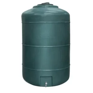 Cuve de stockage d'eau de pluie Hors-Sol DS Eau de 1000 litres en polyéthylène de couleur verte avec robinet