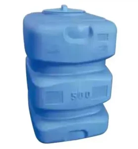Récupérateur d'eau de pluie CP 1000 de couleur bleu de marque Pompe Direct avec une capacité de 1000 litres